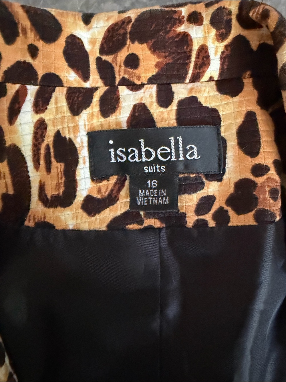Isabella Suits Leopard Print Belted Blazer Jacket Women’s Size 16 Career Chic - Picture 4 of 4